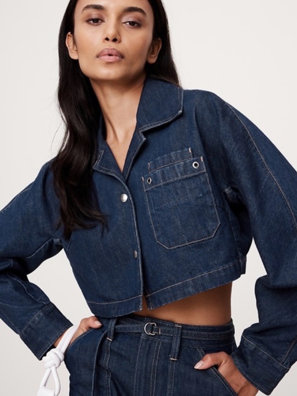 Banana Republic Dark Denim Cropped Jacket